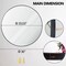 36" Metal Frame Round Wall Mirror for Bathroom Vanity Wall Decor Circle Mirror
